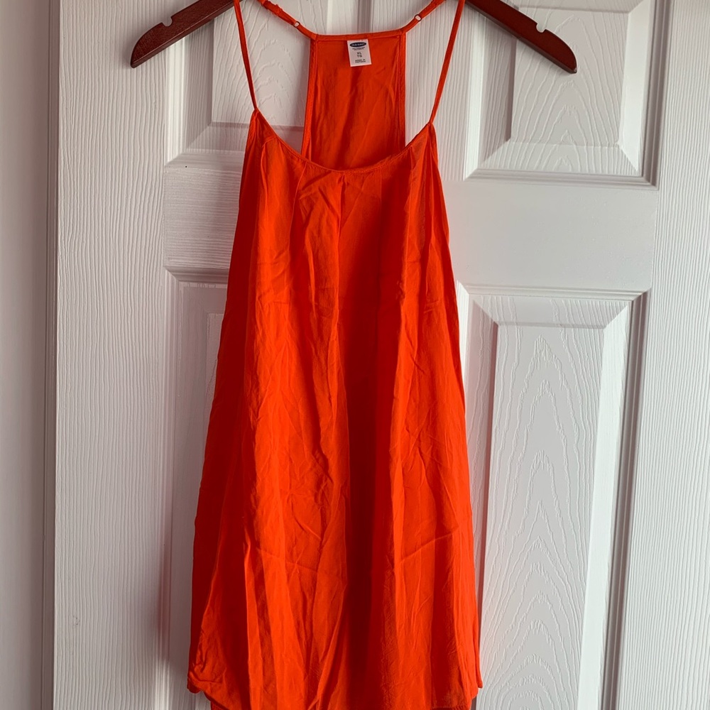 Spaghetti strap racer back orange top